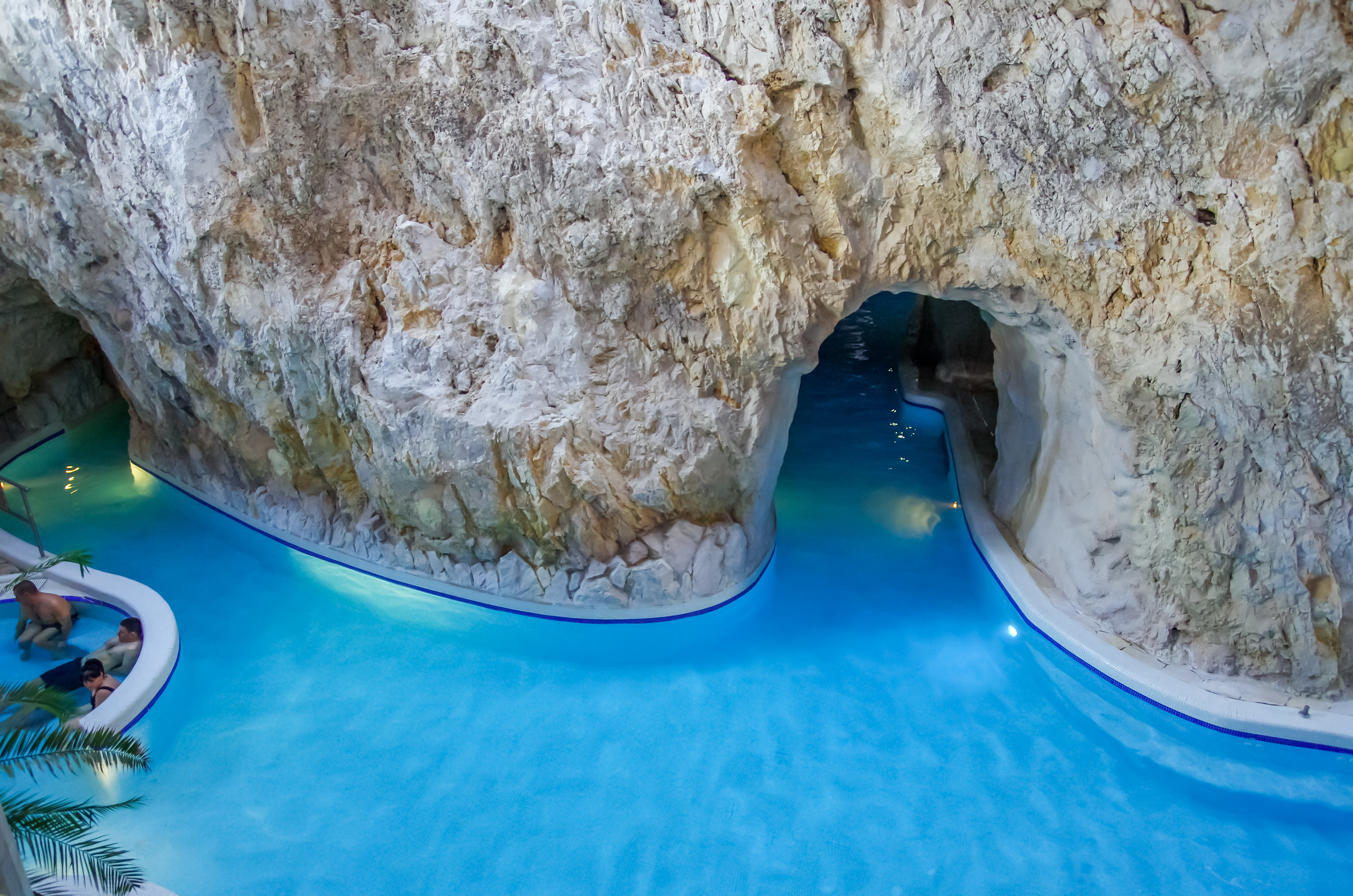 Barlangfurdo, a thermal bath complex inside of a natural cave in Miskolctapolca town.